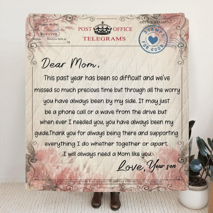 Custom Personalized Love Letter Quilt/Fleece Blanket - Best Gift for Mother's Day