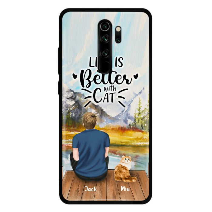 Custom Personalized Cat Dad Phone Case - Gifts For Cat Lovers With Upto 4 Cats - Best Cat Dad Ever - Case For iPhone, Samsung And Xiaomi