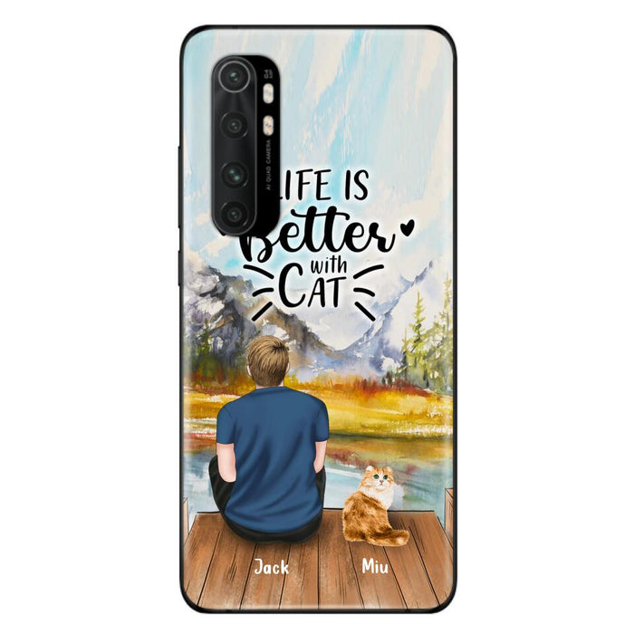 Custom Personalized Cat Dad Phone Case - Gifts For Cat Lovers With Upto 4 Cats - Best Cat Dad Ever - Case For iPhone, Samsung And Xiaomi