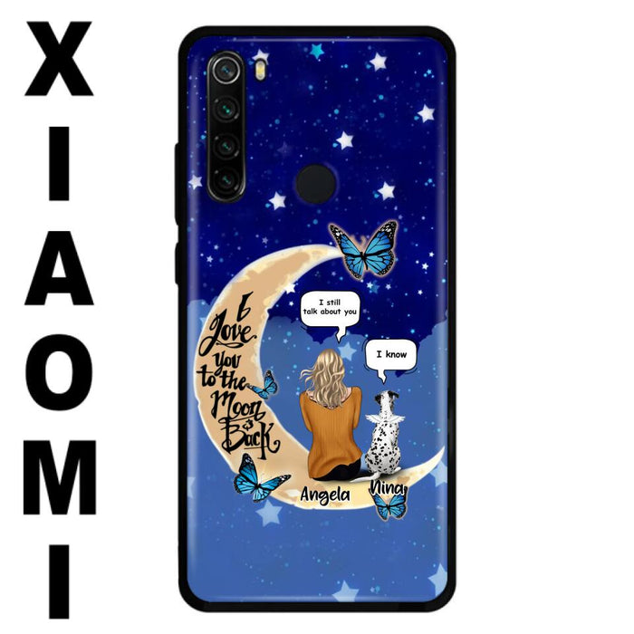 Custom Personalized Memorial Pet Phone Case - Up to 4 Pets - Best Gift For Dog/Cat Lover - I Love You To The Moon & Back - For Xiaomi, Oppo And Huawei Phone Case