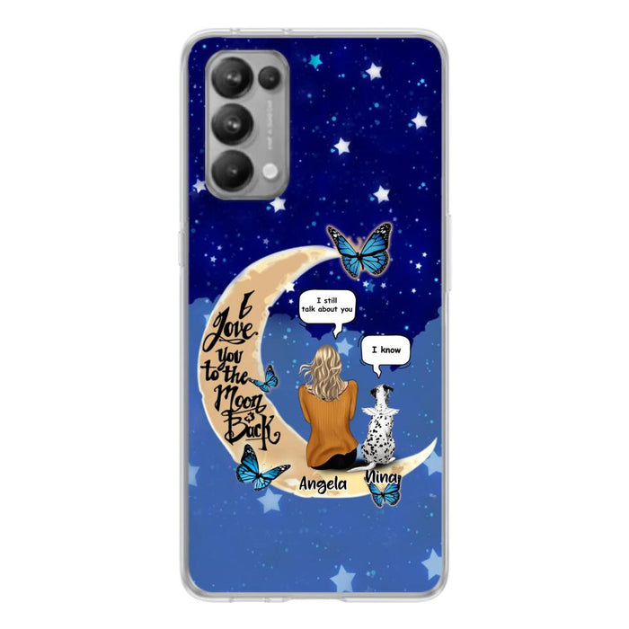 Custom Personalized Memorial Pet Phone Case - Up to 4 Pets - Best Gift For Dog/Cat Lover - I Love You To The Moon & Back - For Xiaomi, Oppo And Huawei Phone Case