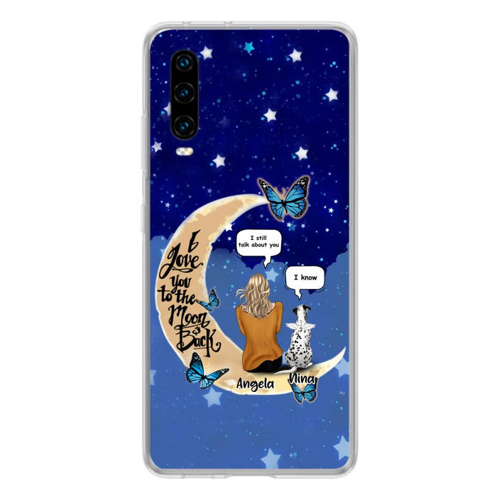 Custom Personalized Memorial Pet Phone Case - Up to 4 Pets - Best Gift For Dog/Cat Lover - I Love You To The Moon & Back - For Xiaomi, Oppo And Huawei Phone Case