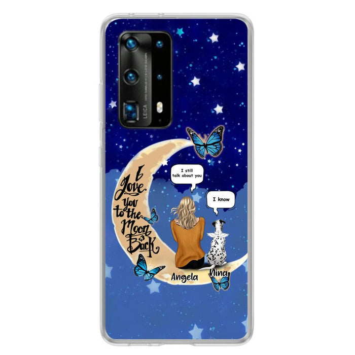 Custom Personalized Memorial Pet Phone Case - Up to 4 Pets - Best Gift For Dog/Cat Lover - I Love You To The Moon & Back - For Xiaomi, Oppo And Huawei Phone Case