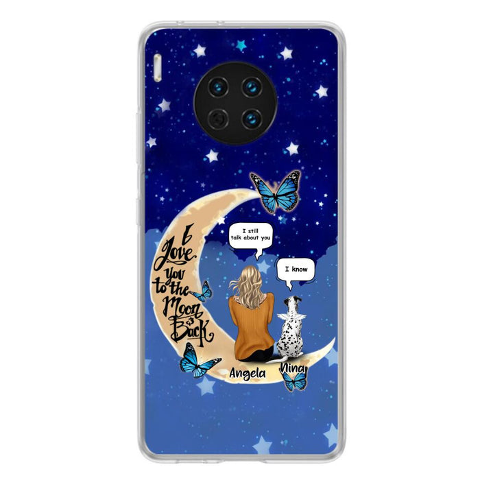 Custom Personalized Memorial Pet Phone Case - Up to 4 Pets - Best Gift For Dog/Cat Lover - I Love You To The Moon & Back - For Xiaomi, Oppo And Huawei Phone Case