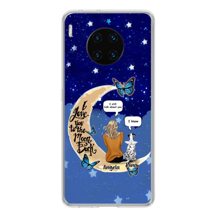 Custom Personalized Memorial Pet Phone Case - Up to 4 Pets - Best Gift For Dog/Cat Lover - I Love You To The Moon & Back - For Xiaomi, Oppo And Huawei Phone Case