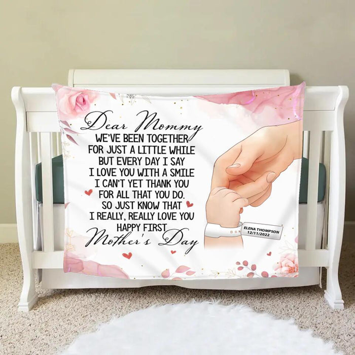 Custom Personalized Dear Mommy Single Layer Fleece Blanket - Gift Idea For Mom/ Mother's Day - I Love You With A Smile Happy First Mother's Day