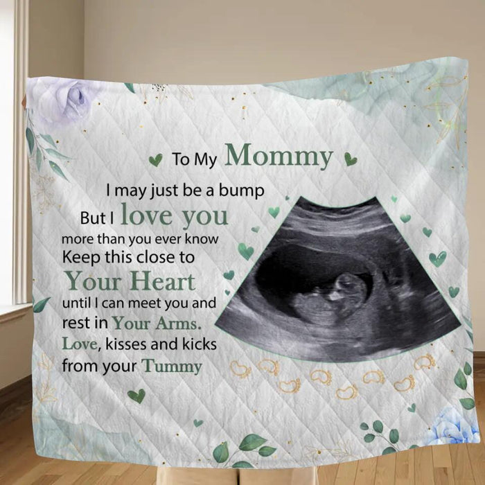 Custom Personalized To My Mommy
Singer Layer Fleece/ Quilt Blanket - Upload Photo - Keep This Close To Your Heart Until I Can Meet You And Rest In Your Arms