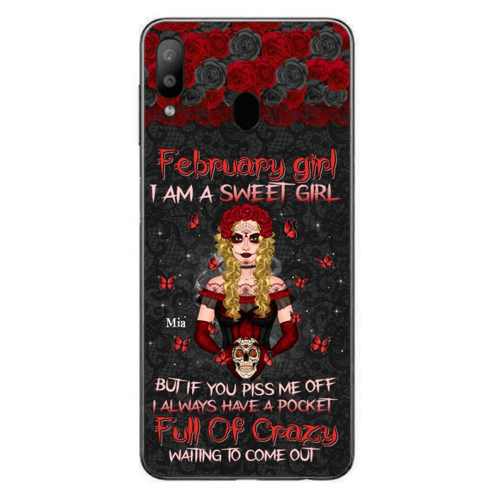 Custom Personalized Skull Girl Phone Case - Birthday Gift Idea For Skull Lover - I Am A Sweet Girl - Case For iPhone And Samsung