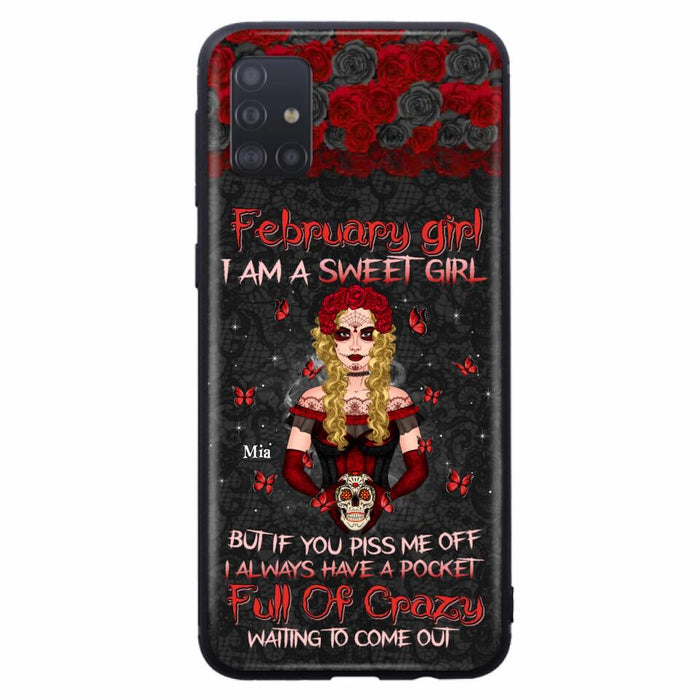 Custom Personalized Skull Girl Phone Case - Birthday Gift Idea For Skull Lover - I Am A Sweet Girl - Case For iPhone And Samsung