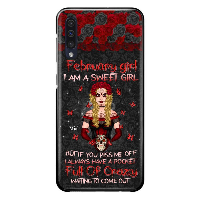 Custom Personalized Skull Girl Phone Case - Birthday Gift Idea For Skull Lover - I Am A Sweet Girl - Case For iPhone And Samsung