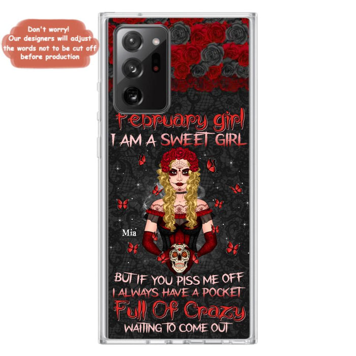 Custom Personalized Skull Girl Phone Case - Birthday Gift Idea For Skull Lover - I Am A Sweet Girl - Case For iPhone And Samsung