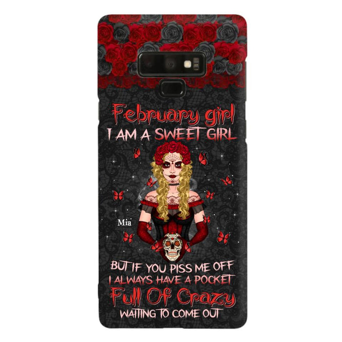 Custom Personalized Skull Girl Phone Case - Birthday Gift Idea For Skull Lover - I Am A Sweet Girl - Case For iPhone And Samsung