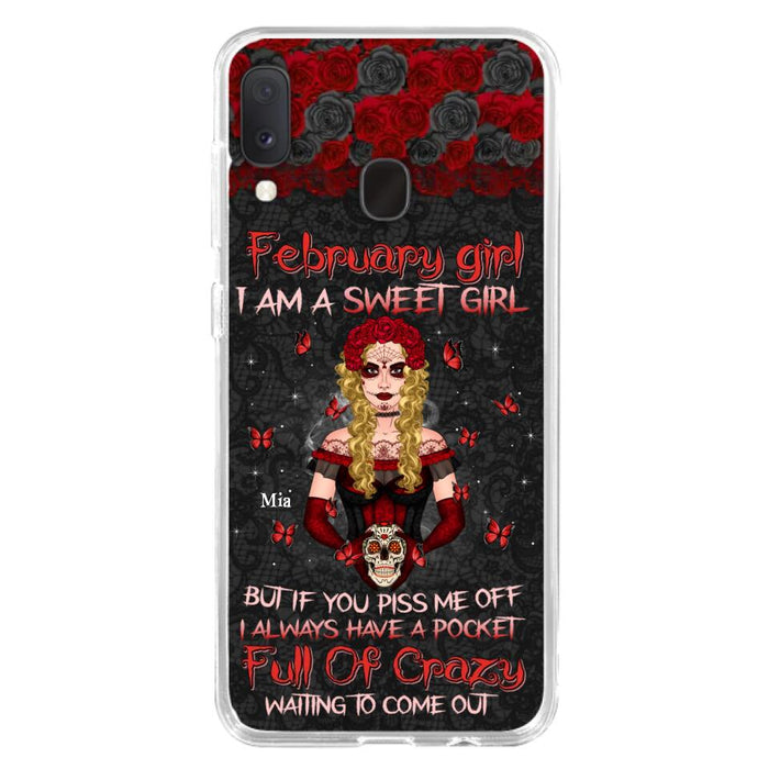 Custom Personalized Skull Girl Phone Case - Birthday Gift Idea For Skull Lover - I Am A Sweet Girl - Case For iPhone And Samsung