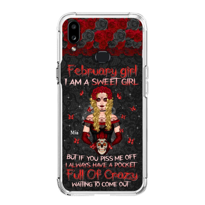 Custom Personalized Skull Girl Phone Case - Birthday Gift Idea For Skull Lover - I Am A Sweet Girl - Case For iPhone And Samsung