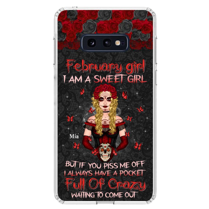 Custom Personalized Skull Girl Phone Case - Birthday Gift Idea For Skull Lover - I Am A Sweet Girl - Case For iPhone And Samsung