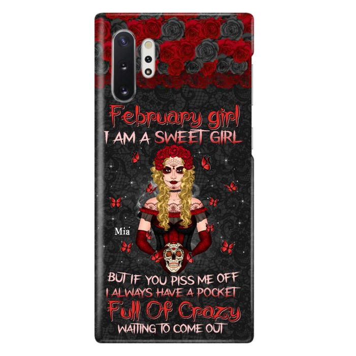 Custom Personalized Skull Girl Phone Case - Birthday Gift Idea For Skull Lover - I Am A Sweet Girl - Case For iPhone And Samsung