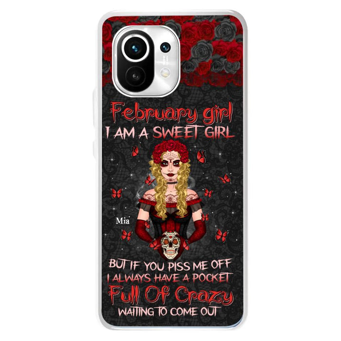 Custom Personalized Skull Girl Phone Case - Birthday Gift Idea For Skull Lover - I Am A Sweet Girl - Case For Xiaomi, Oppo And Huawei