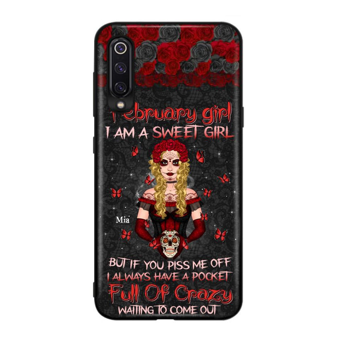 Custom Personalized Skull Girl Phone Case - Birthday Gift Idea For Skull Lover - I Am A Sweet Girl - Case For Xiaomi, Oppo And Huawei