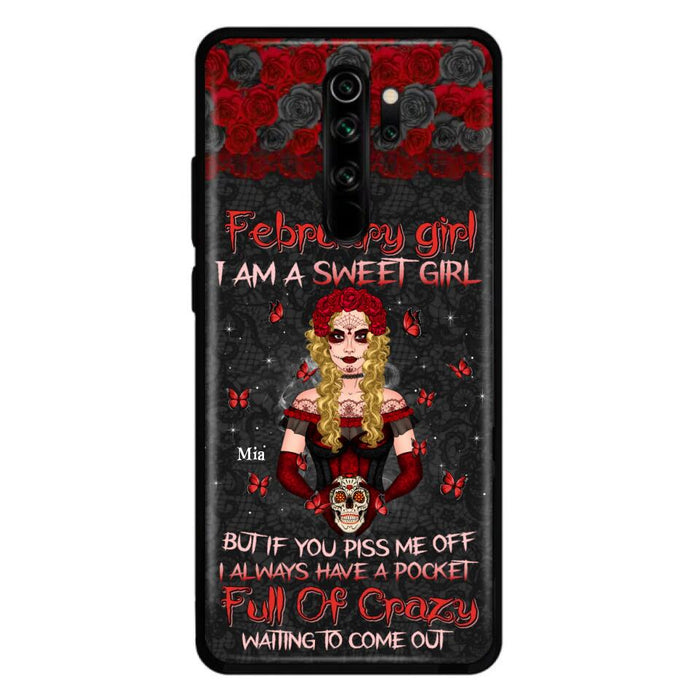 Custom Personalized Skull Girl Phone Case - Birthday Gift Idea For Skull Lover - I Am A Sweet Girl - Case For Xiaomi, Oppo And Huawei