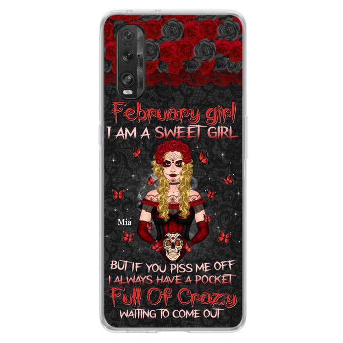 Custom Personalized Skull Girl Phone Case - Birthday Gift Idea For Skull Lover - I Am A Sweet Girl - Case For Xiaomi, Oppo And Huawei