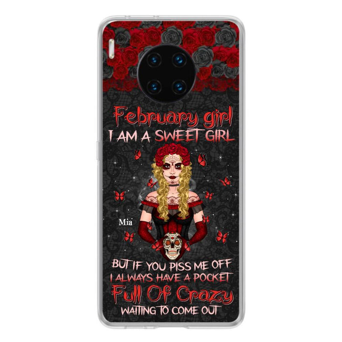 Custom Personalized Skull Girl Phone Case - Birthday Gift Idea For Skull Lover - I Am A Sweet Girl - Case For Xiaomi, Oppo And Huawei