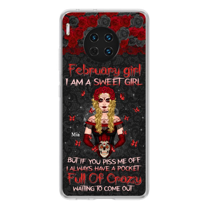 Custom Personalized Skull Girl Phone Case - Birthday Gift Idea For Skull Lover - I Am A Sweet Girl - Case For Xiaomi, Oppo And Huawei