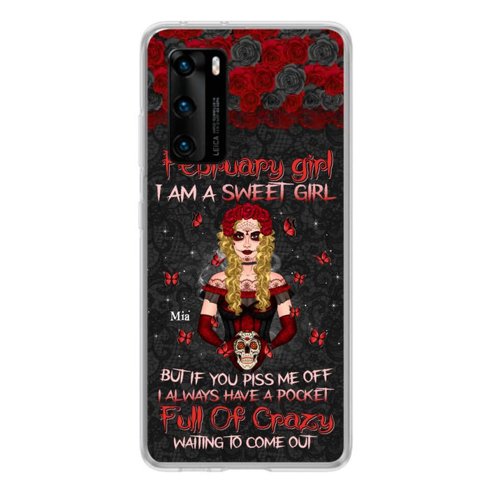 Custom Personalized Skull Girl Phone Case - Birthday Gift Idea For Skull Lover - I Am A Sweet Girl - Case For Xiaomi, Oppo And Huawei