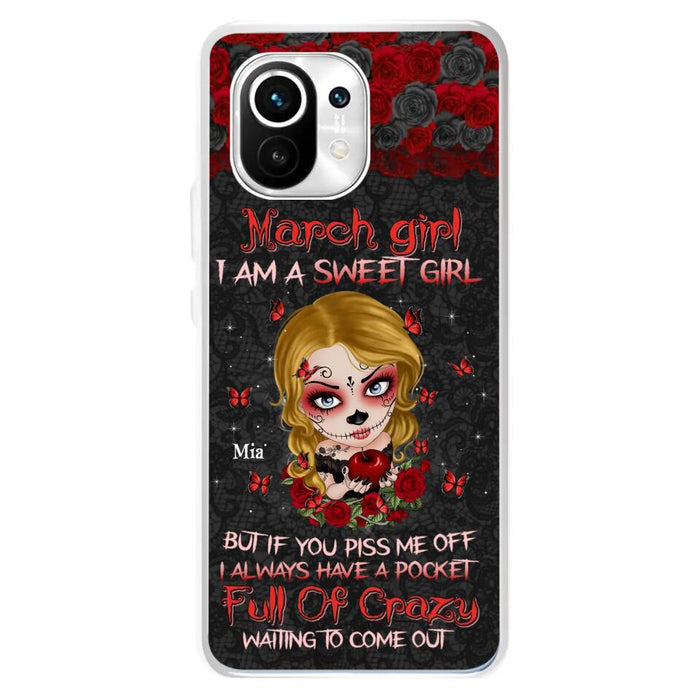 Custom Personalized Sweet Skull Girl Phone Case - Birthday Gift Idea For Skull Lover - I Am A Sweet Girl - Case For Xiaomi, Oppo And Huawei