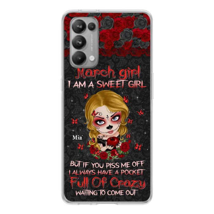 Custom Personalized Sweet Skull Girl Phone Case - Birthday Gift Idea For Skull Lover - I Am A Sweet Girl - Case For Xiaomi, Oppo And Huawei