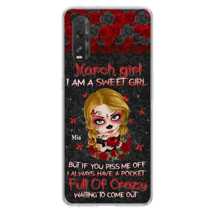 Custom Personalized Sweet Skull Girl Phone Case - Birthday Gift Idea For Skull Lover - I Am A Sweet Girl - Case For Xiaomi, Oppo And Huawei