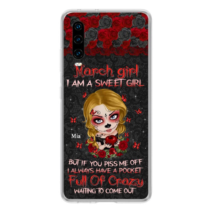 Custom Personalized Sweet Skull Girl Phone Case - Birthday Gift Idea For Skull Lover - I Am A Sweet Girl - Case For Xiaomi, Oppo And Huawei