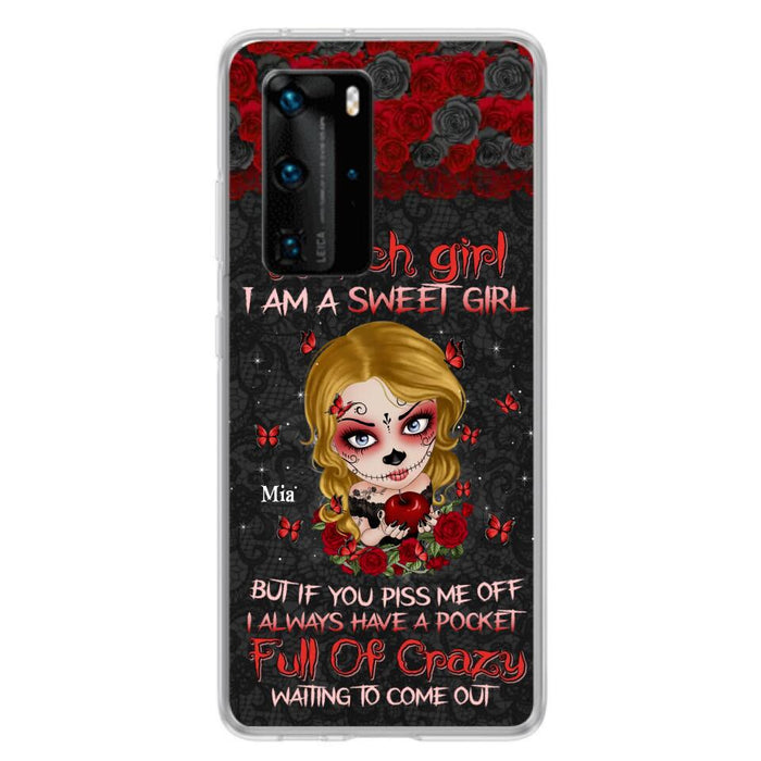 Custom Personalized Sweet Skull Girl Phone Case - Birthday Gift Idea For Skull Lover - I Am A Sweet Girl - Case For Xiaomi, Oppo And Huawei