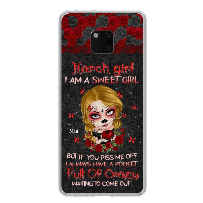 Custom Personalized Sweet Skull Girl Phone Case - Birthday Gift Idea For Skull Lover - I Am A Sweet Girl - Case For Xiaomi, Oppo And Huawei