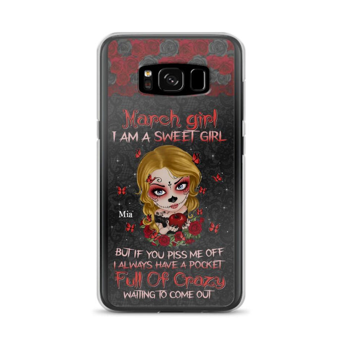 Custom Personalized Sweet Skull Girl Phone Case - Birthday Gift Idea For Girl/ Skull Lover - I Am A Sweet Girl - Case For iPhone And Samsung