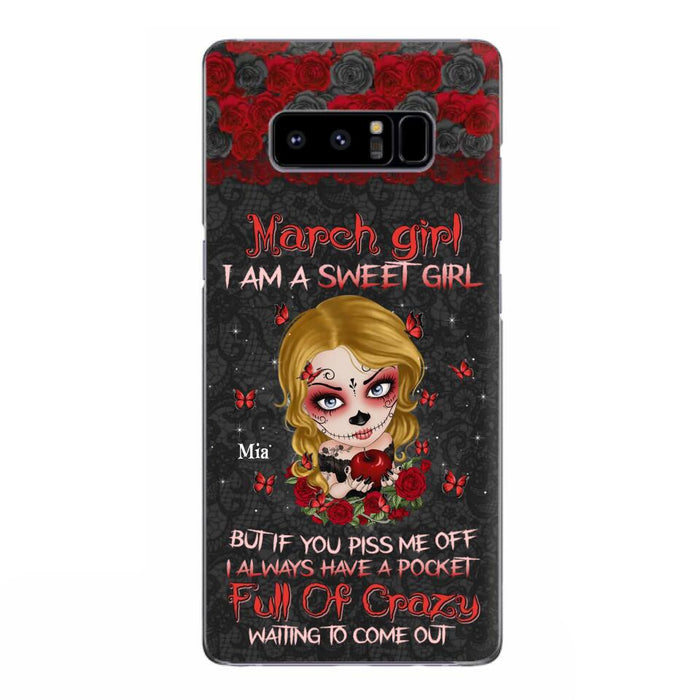 Custom Personalized Sweet Skull Girl Phone Case - Birthday Gift Idea For Girl/ Skull Lover - I Am A Sweet Girl - Case For iPhone And Samsung