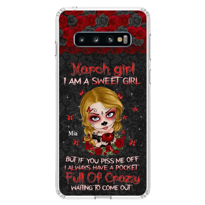 Custom Personalized Sweet Skull Girl Phone Case - Birthday Gift Idea For Girl/ Skull Lover - I Am A Sweet Girl - Case For iPhone And Samsung