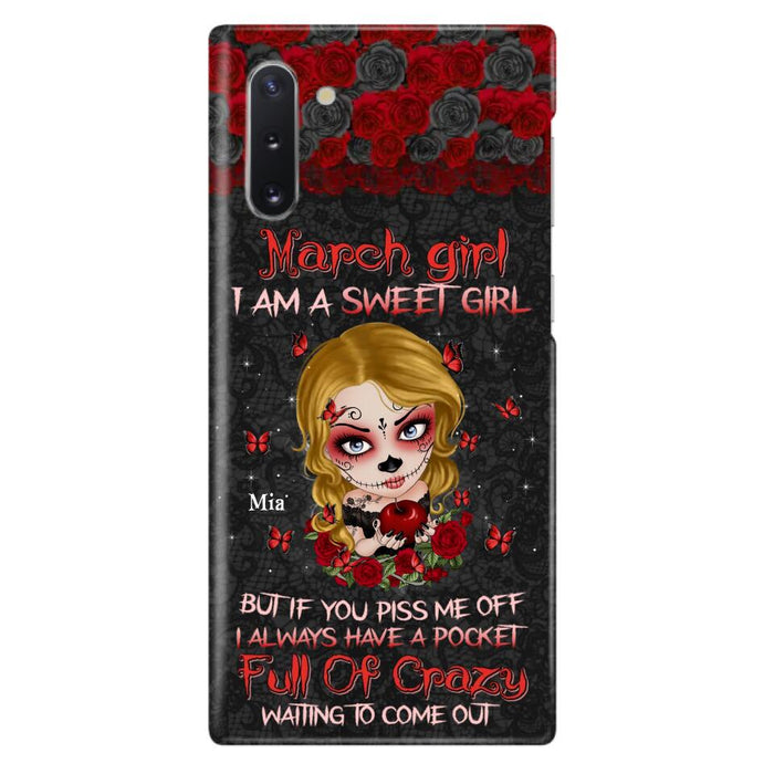 Custom Personalized Sweet Skull Girl Phone Case - Birthday Gift Idea For Girl/ Skull Lover - I Am A Sweet Girl - Case For iPhone And Samsung