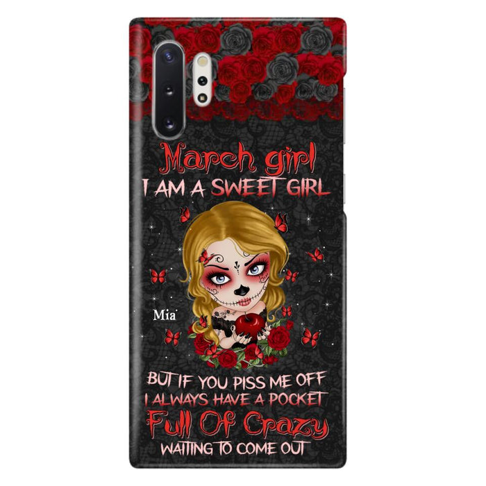 Custom Personalized Sweet Skull Girl Phone Case - Birthday Gift Idea For Girl/ Skull Lover - I Am A Sweet Girl - Case For iPhone And Samsung