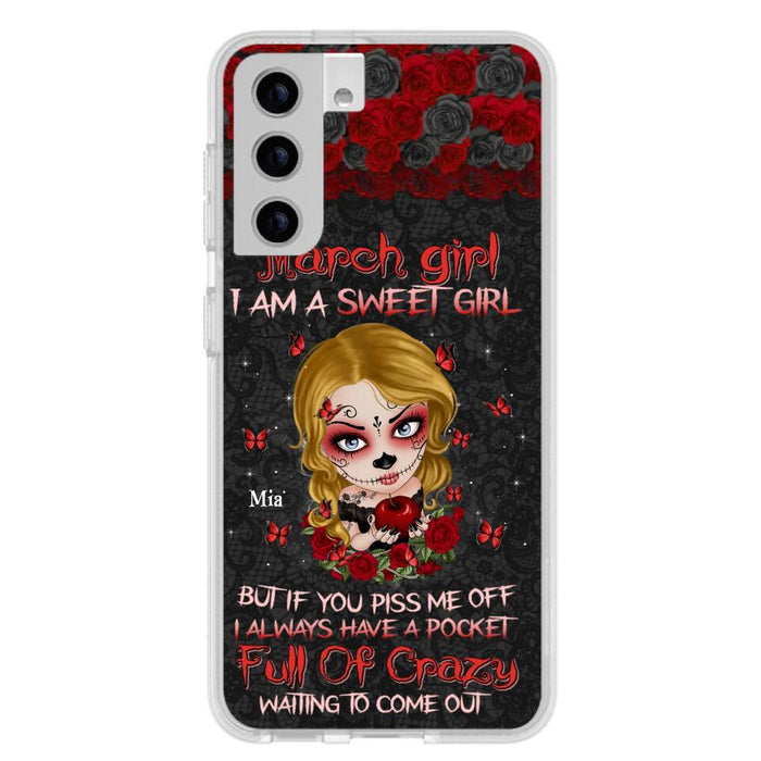 Custom Personalized Sweet Skull Girl Phone Case - Birthday Gift Idea For Girl/ Skull Lover - I Am A Sweet Girl - Case For iPhone And Samsung