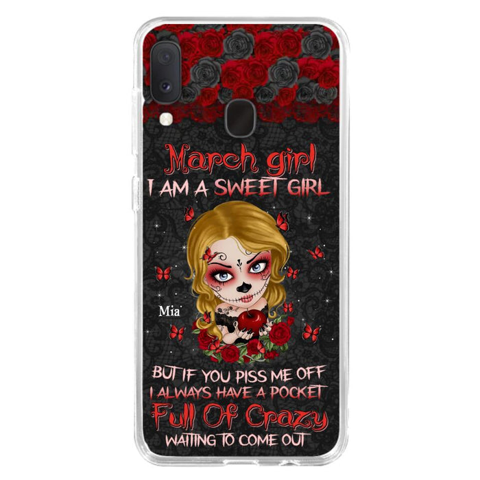 Custom Personalized Sweet Skull Girl Phone Case - Birthday Gift Idea For Girl/ Skull Lover - I Am A Sweet Girl - Case For iPhone And Samsung