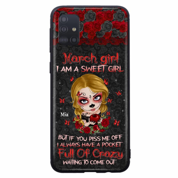 Custom Personalized Sweet Skull Girl Phone Case - Birthday Gift Idea For Girl/ Skull Lover - I Am A Sweet Girl - Case For iPhone And Samsung