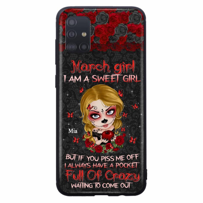 Custom Personalized Sweet Skull Girl Phone Case - Birthday Gift Idea For Girl/ Skull Lover - I Am A Sweet Girl - Case For iPhone And Samsung