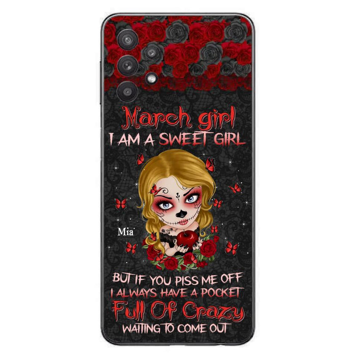 Custom Personalized Sweet Skull Girl Phone Case - Birthday Gift Idea For Girl/ Skull Lover - I Am A Sweet Girl - Case For iPhone And Samsung