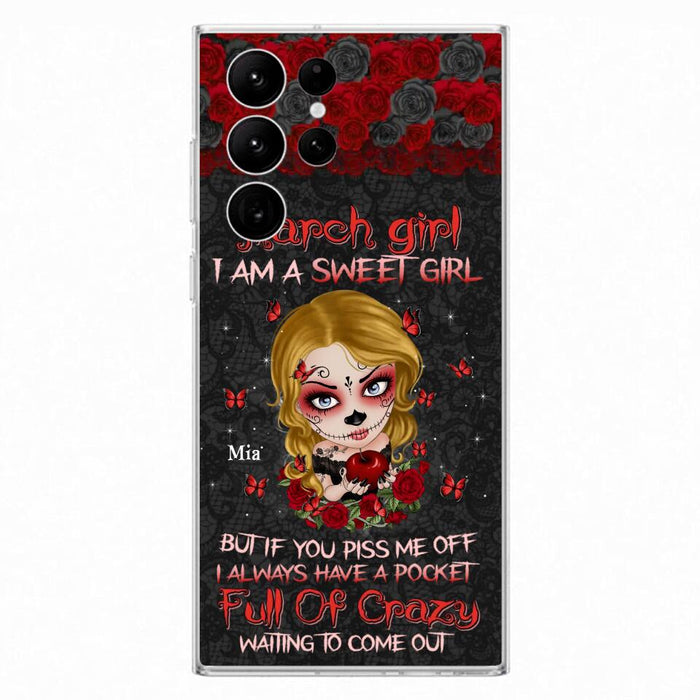 Custom Personalized Sweet Skull Girl Phone Case - Birthday Gift Idea For Girl/ Skull Lover - I Am A Sweet Girl - Case For iPhone And Samsung