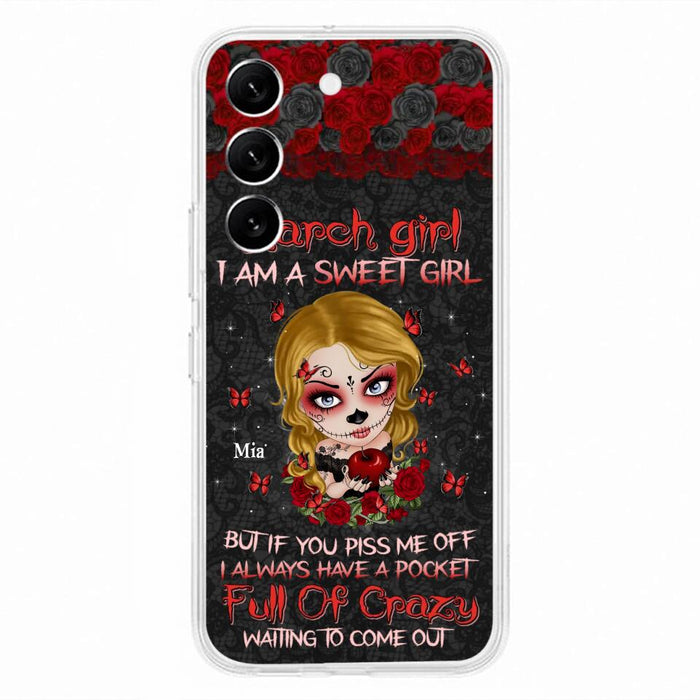 Custom Personalized Sweet Skull Girl Phone Case - Birthday Gift Idea For Girl/ Skull Lover - I Am A Sweet Girl - Case For iPhone And Samsung