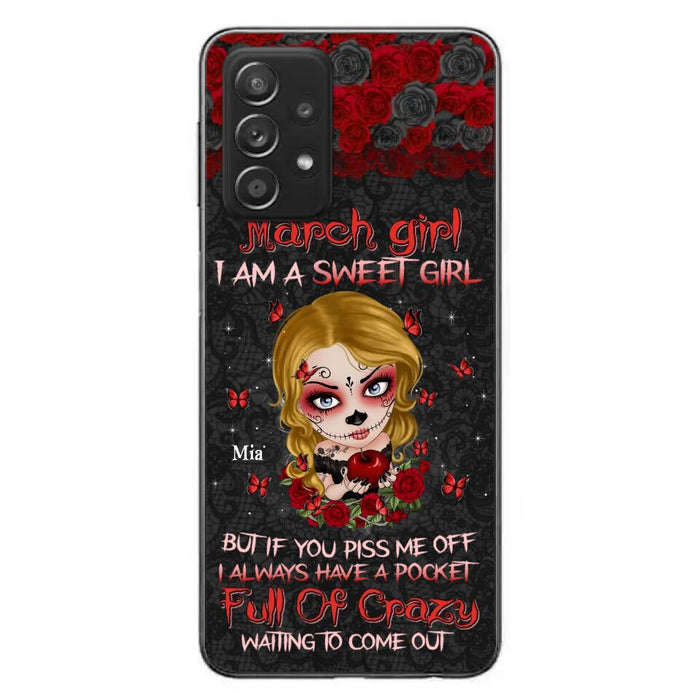 Custom Personalized Sweet Skull Girl Phone Case - Birthday Gift Idea For Girl/ Skull Lover - I Am A Sweet Girl - Case For iPhone And Samsung