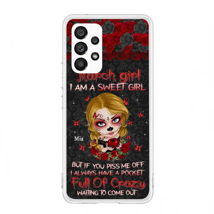 Custom Personalized Sweet Skull Girl Phone Case - Birthday Gift Idea For Girl/ Skull Lover - I Am A Sweet Girl - Case For iPhone And Samsung