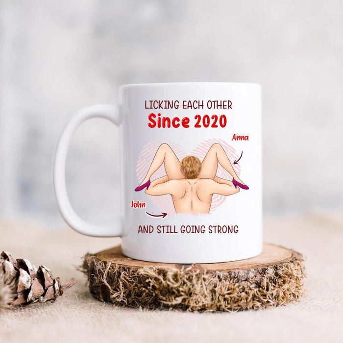 Custom Personalized Mug Coffee - Valentine's Day Gift For Him/Her - Licking Each Other And Still Going Strong