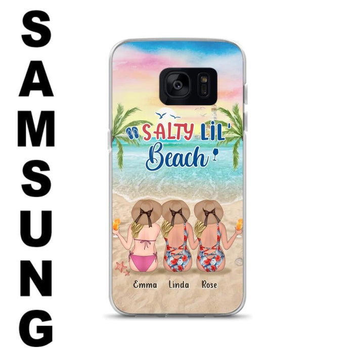 Custom Personalized Beach Girls Phone Case - Upto 3 Girls - Gift Idea For Friends/ Sisters - Salty Lil' Beach - Case For iPhone And Samsung