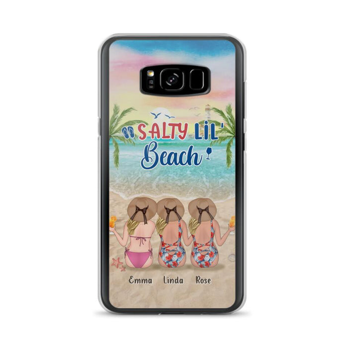 Custom Personalized Beach Girls Phone Case - Upto 3 Girls - Gift Idea For Friends/ Sisters - Salty Lil' Beach - Case For iPhone And Samsung